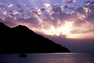 [Photo of sunrise over Mediterranean, Adrasan, Turkey.]